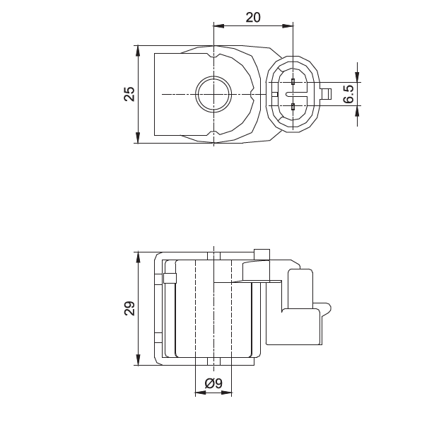 液壓類(lèi)車(chē)用油改天然氣噴軌電磁線圈結(jié)構(gòu)尺寸圖